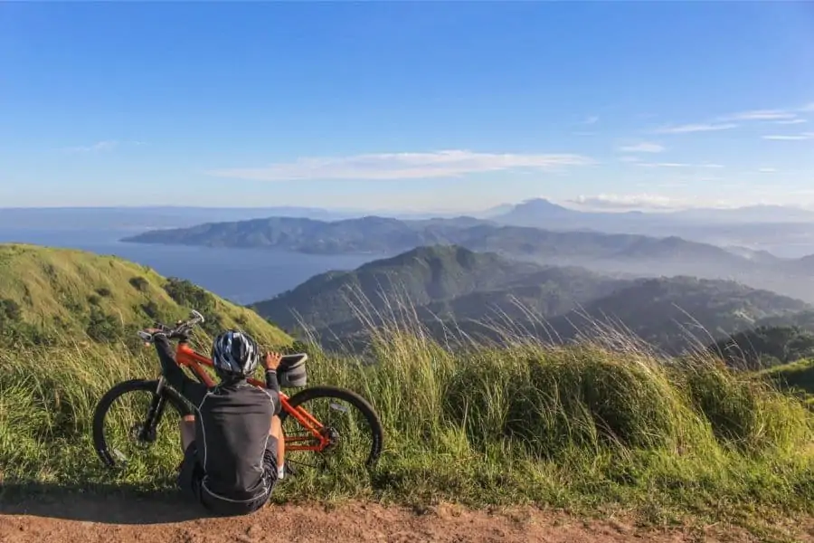 exploring mountains on an ebike